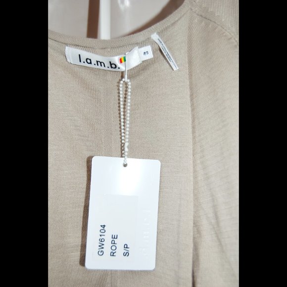 NWT L.A.M.B. Open Shoulders Knit Top, 100% Cotton, sz P/S - Picture 9 of 9